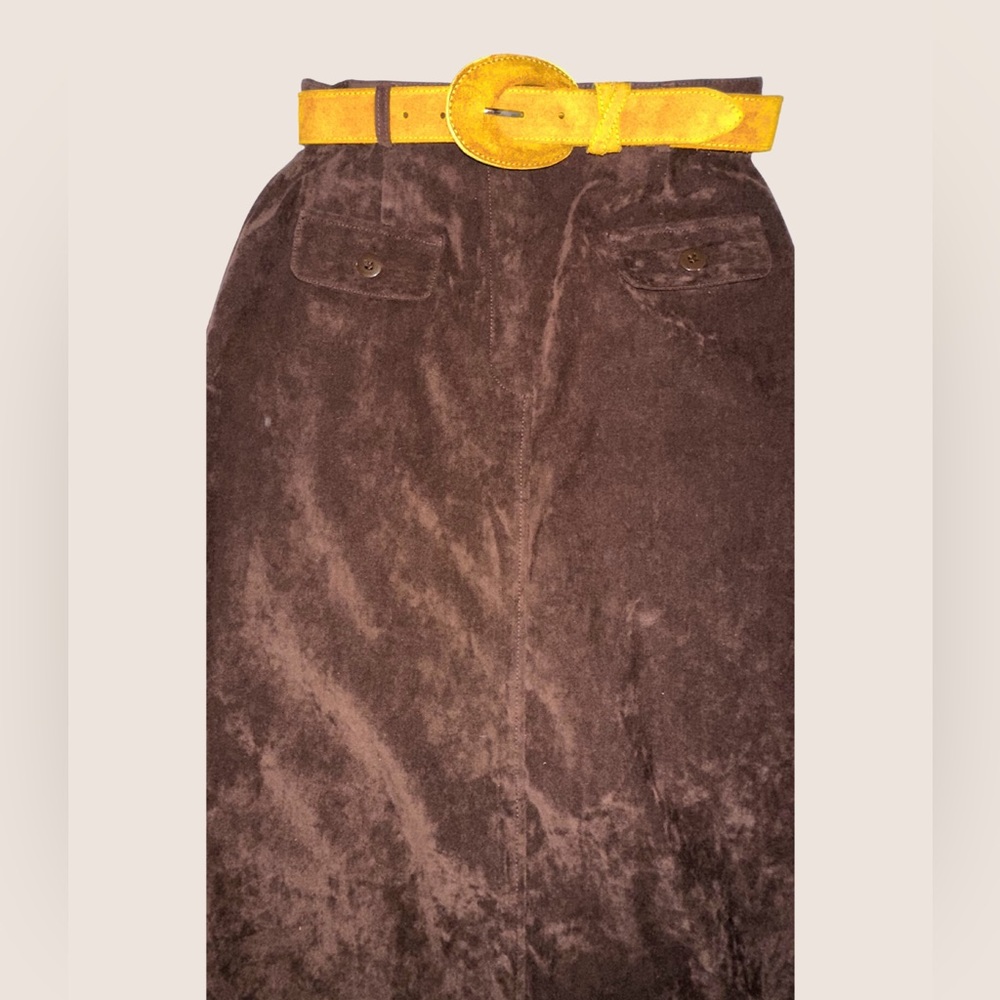 Y2K Western Core Suede Mustard Yellow Boho Belt